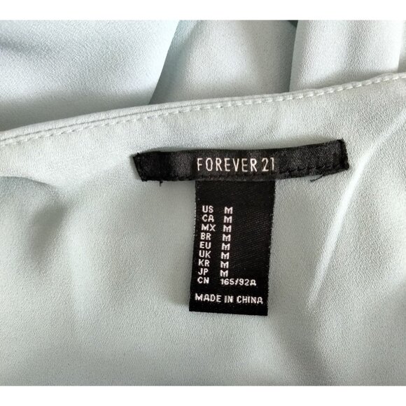 Forever 21 Womens Light Blue Long Sleeve V-Neck Blouse Size Medium - Picture 6 of 6